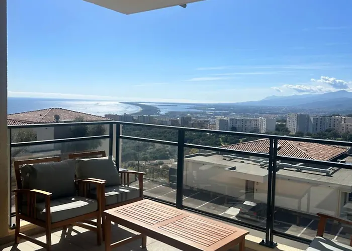 Vue Panoramique Mer Montagne Bastia